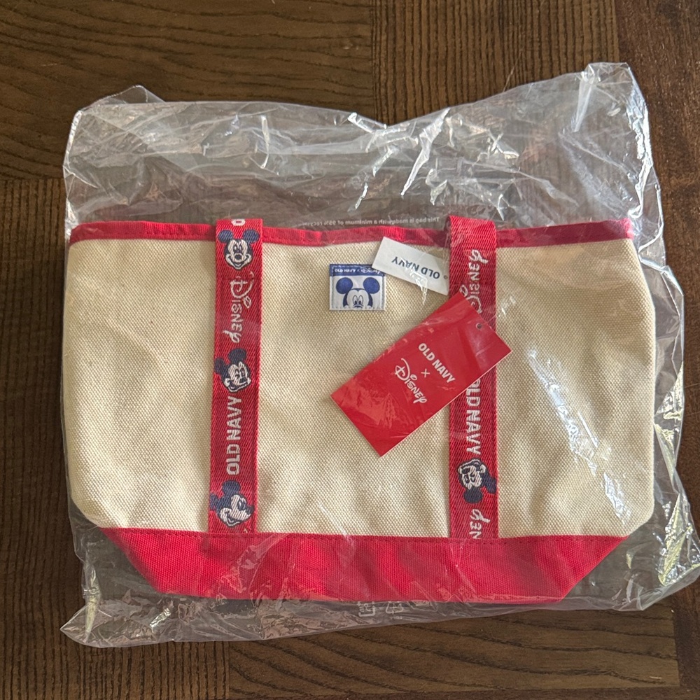 Old navy Disney Red and Cream Canvas Tote Bag